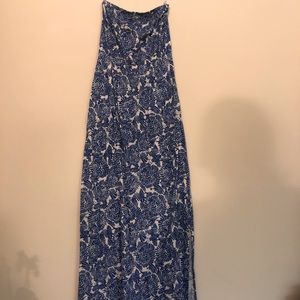 blue coral strapless maxi dress from Lucky